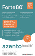Forte80 dietary supplement packaging with azh biotrics branding